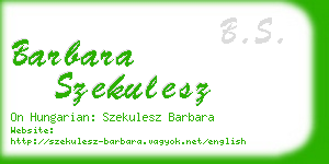 barbara szekulesz business card